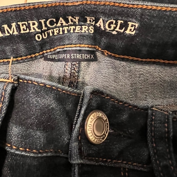 American Eagle Super Super Stretch X Hi Rise Jeggings Dark Wash Size 2 - Picture 7 of 11